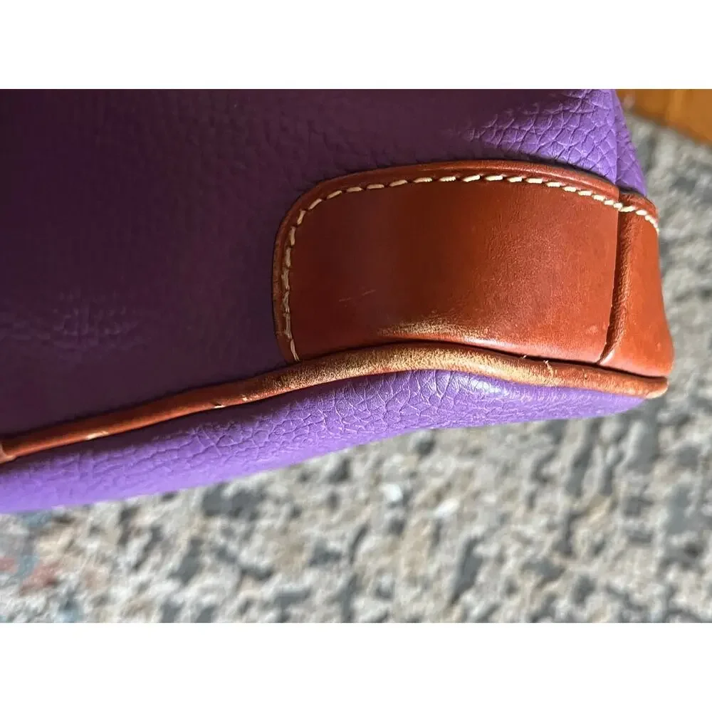 Dooney & Bourke Eggplant Purple Pebble Leather Zip Crossbody Handbag Bag